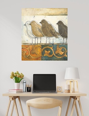 Cuadro decorativo Pájaros en el damasco I técnica mixta Cuadros Jr Aves Silvestres