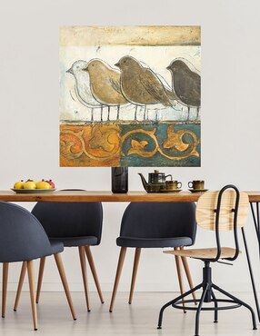 Cuadro decorativo Pájaros en el damasco I técnica mixta Cuadros Jr Aves Silvestres