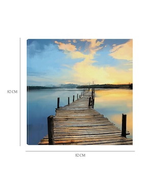 Cuadro decorativo Muelle del atardecer técnica mixta Cuadros Jr Lagos
