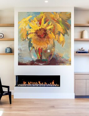 Cuadro decorativo Girasoles en agua técnica mixta Cuadros Jr Girasoles