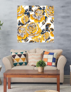Cuadro decorativo Jardín dorado técnica mixta Cuadros Jr Arreglo Floral