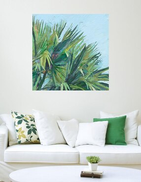 Cuadro decorativo Palma pintada técnica mixta Cuadros Jr Palmas