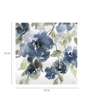 Cuadro decorativo Flores azules I Indigo técnica mixta Cuadros Jr Floración