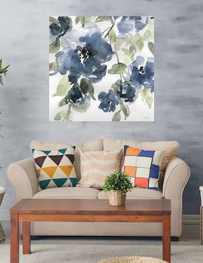Cuadro decorativo Flores azules I Indigo técnica mixta Cuadros Jr Floración
