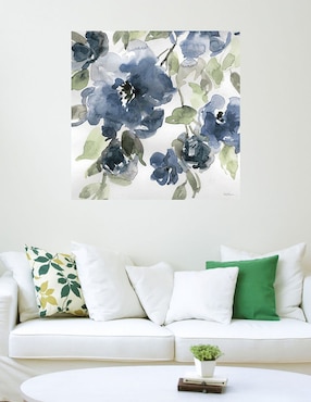 Cuadro decorativo Flores azules I Indigo técnica mixta Cuadros Jr Floración