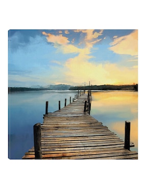 Cuadro decorativo Muelle del atardecer técnica mixta Cuadros Jr Lagos