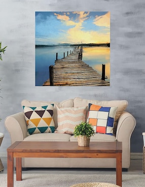 Cuadro decorativo Muelle del atardecer técnica mixta Cuadros Jr Lagos