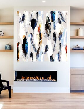 Cuadro decorativo Paleta de plumas técnica mixta Cuadros Jr Objetos