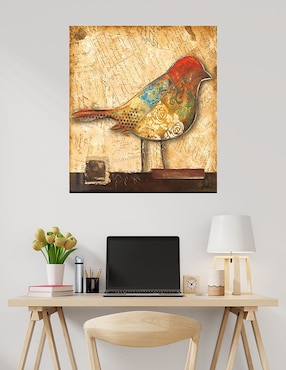 Cuadro decorativo Pajaro en collage II técnica mixta Cuadros Jr Aves Silvestres
