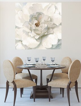 Cuadro decorativo Peonía neutral técnica mixta Cuadros Jr Floración