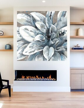 Cuadro decorativo Primavera plateada I técnica mixta Cuadros Jr Floración