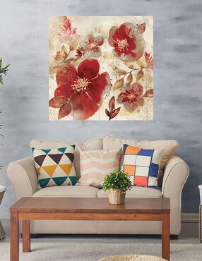 Cuadro decorativo Pétalos carmesí A técnica mixta Cuadros Jr Floración