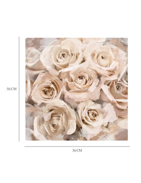 Cuadro decorativo Rosas de papel coral técnica mixta Cuadros Jr Arreglo Floral