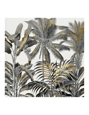 Cuadro Decorativo Zona Tropical De Oro Técnica Mixta Cuadros Jr Trópico