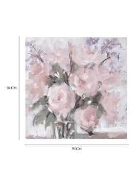 Cuadro decorativo Rubor de champán rosa técnica mixta Cuadros Jr Floreros