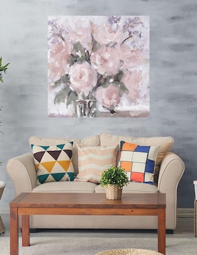 Cuadro decorativo Rubor de champán rosa técnica mixta Cuadros Jr Floreros