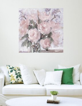 Cuadro decorativo Rubor de champán rosa técnica mixta Cuadros Jr Floreros
