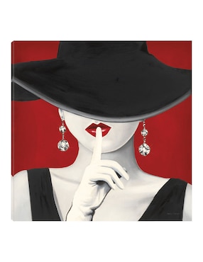 Cuadro decorativo Sombrero de copa rojo I técnica mixta Cuadros Jr Moda