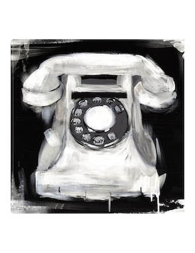 Cuadro decorativo Teléfono vintage técnica mixta Cuadros Jr Objetos