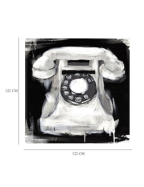 Cuadro decorativo Teléfono vintage técnica mixta Cuadros Jr Objetos