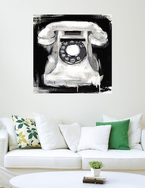Cuadro decorativo Teléfono vintage técnica mixta Cuadros Jr Objetos
