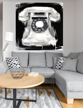 Cuadro decorativo Teléfono vintage técnica mixta Cuadros Jr Objetos