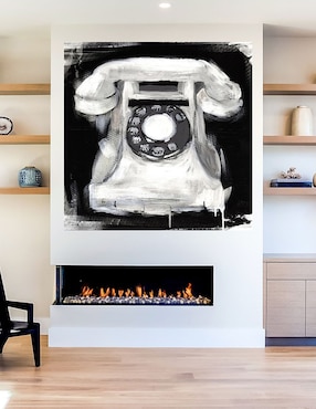 Cuadro decorativo Teléfono vintage técnica mixta Cuadros Jr Objetos