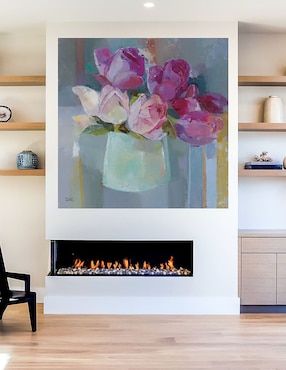 Cuadro decorativo Rosas para la mesa técnica mixta Cuadros Jr Floreros