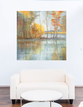 Cuadro decorativo Reflexión junto al lago técnica mixta Cuadros Jr Lagos