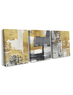 Cuadro decorativo Canvas Art set de mural de pintura abstracta con barniz a registro