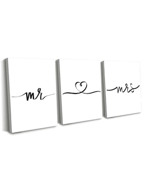 Cuadro decorativo Canvas Art set de señor y señora unidos con barniz a registro
