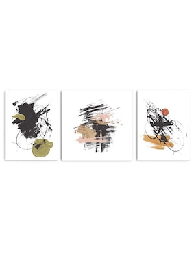 Cuadro decorativo Canvas Art set de tintas abstractas con barniz a registro