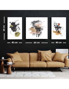 Cuadro decorativo Canvas Art set de tintas abstractas con barniz a registro