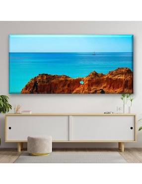Cuadro decorativo Industria Grafica Ciento 23 Pequeño barco en la playa