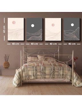 Cuadro decorativo Canvas Art set de simulación mar de día y noche con barniz a registro