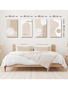 Cuadro decorativo Canvas Art set de modernos y abstractos con barniz a registro