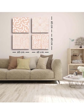 Cuadro decorativo Canvas Art set de patrones contemporáneos con barniz a registro