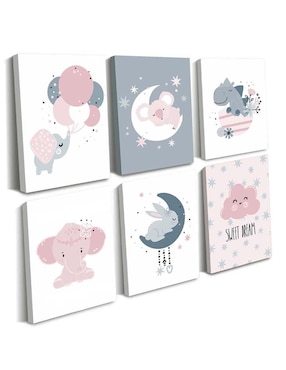 Cuadro decorativo Canvas Art ambiente para la noche para bebé con barniz a registro