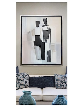 Pintura La Despedida técnica acrílico Lune Art Gallery Marco hoja de plata
