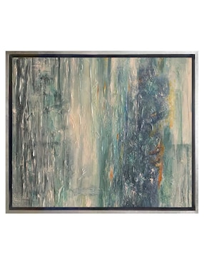 Pintura Imagine técnica acrílico Lune Art Gallery Marco hoja de plata