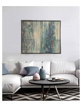 Pintura Imagine técnica acrílico Lune Art Gallery Marco hoja de plata