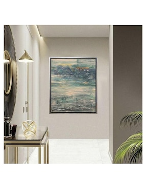 Pintura Imagine técnica acrílico Lune Art Gallery Marco hoja de plata
