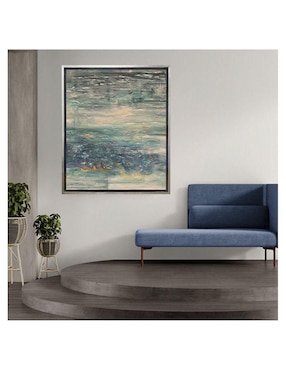 Pintura Imagine técnica acrílico Lune Art Gallery Marco hoja de plata