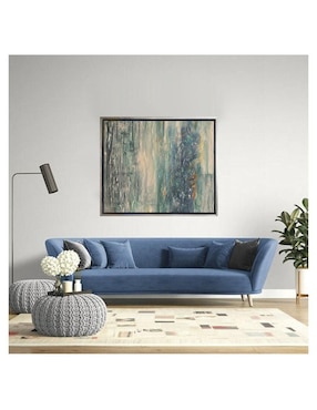 Pintura Imagine técnica acrílico Lune Art Gallery Marco hoja de plata