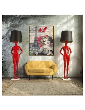 Pintura Postal técnica acrílico Lune Art Gallery Marco hoja de oro
