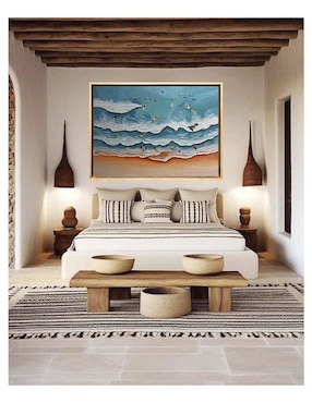 Pintura Day on beach técnica mixta Lune Art Gallery