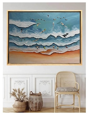 Pintura Day on beach técnica mixta Lune Art Gallery