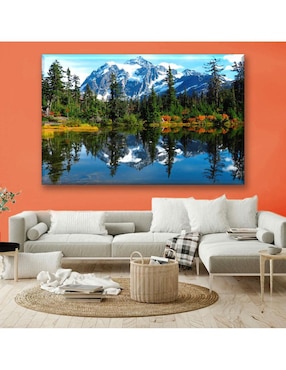Cuadro decorativo Industria Grafica Ciento 23 Reflejo de bosque y montañas