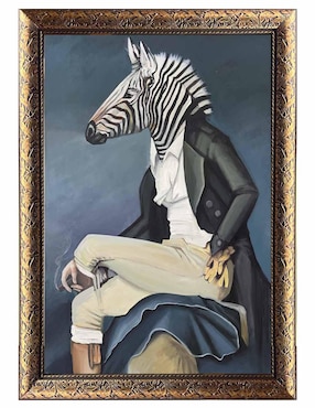 Pintura Lord Zebra Técnica óleo Lune Art Gallery Animalart