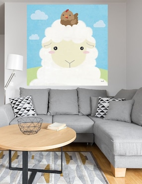 Cuadro decorativo Amigos de Granero III técnica mixta Cuadros Jr Animales Domésticos